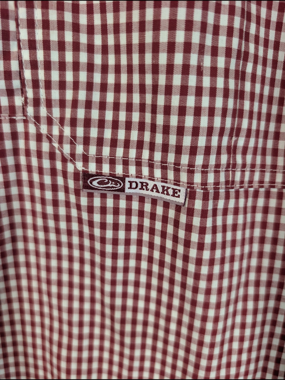 Drake Waterfowl Shirt Men’s Large Red Gingham Check Long Sleeve Button Fishing - Picture 5 of 10